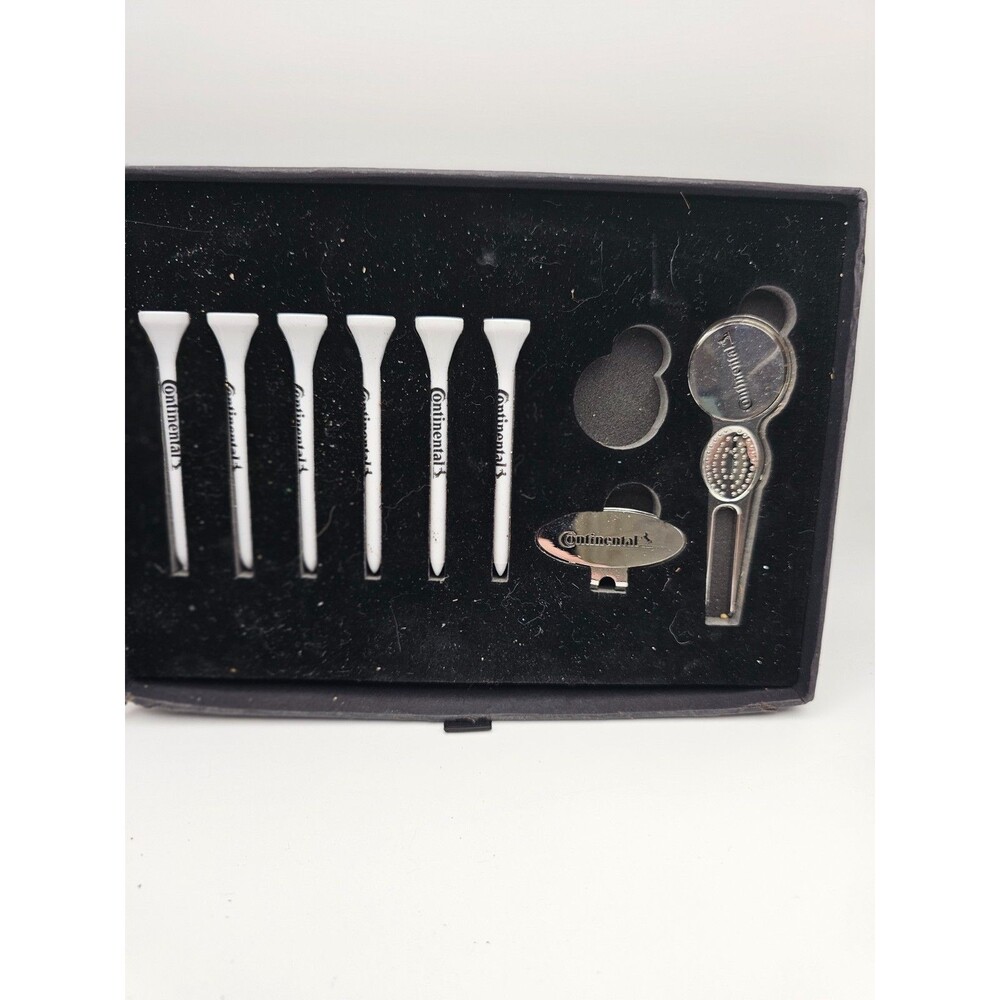 Continental Golf Accessory Gift Set Divot Tool Ball Marker Tees Hat Clip